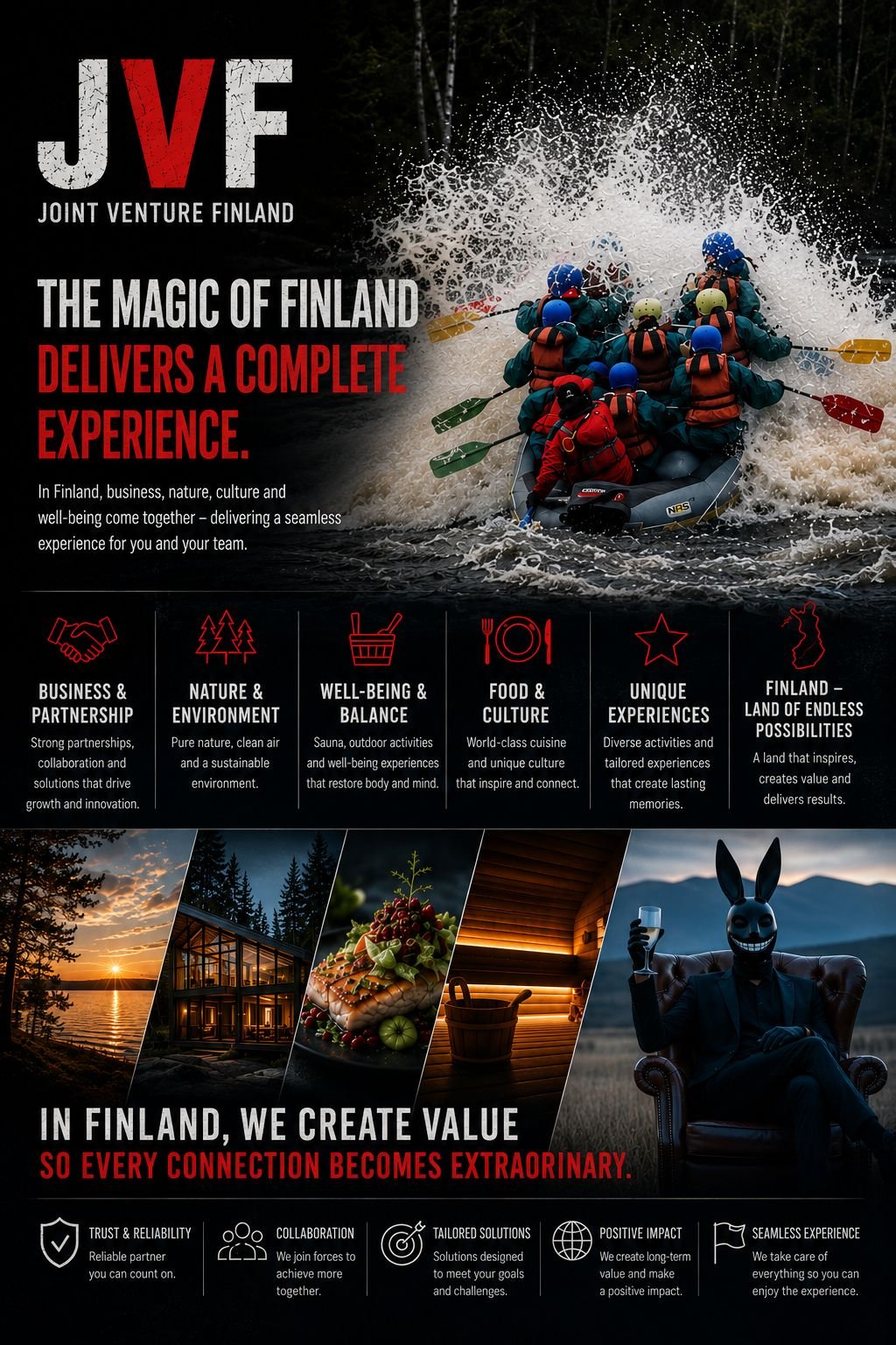 Joint Venture Finland poster: the magic of Finland delivers a complete experience